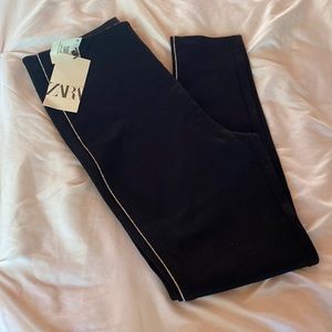 ZARA Sequin Black Leggings